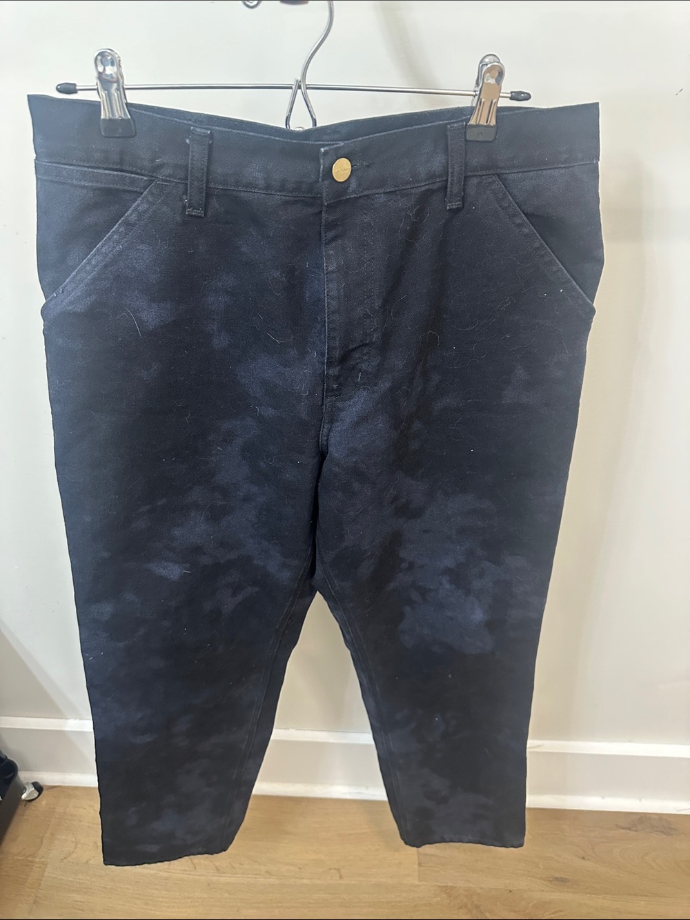 Carhartt WIP Men Single Knee Chromo Straight-Leg Printed Organic Cotton-Canvas
